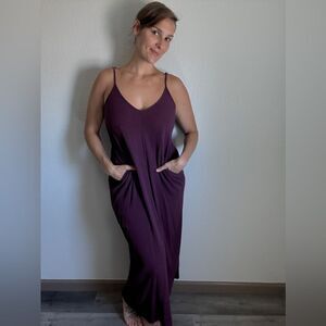 Lovestitch Maxi Dress Pockets Adjustable Spaghetti Straps Small Medium Flowy